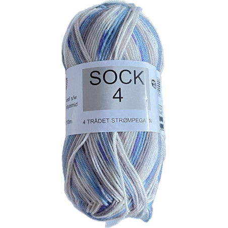 Sock 4 Multi print 40 Vit/Blå/Beige