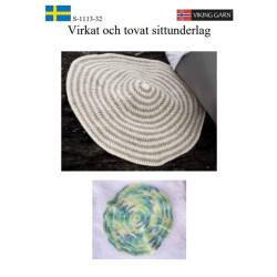 Komplett sats med garn och mönster till Virkat och tovat sittunderlag.